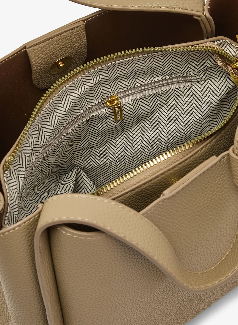 ELLA Mocha bucket bag with top handle and strap for Women | Best Price UAE